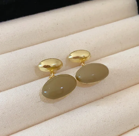 Enamel ball earrings