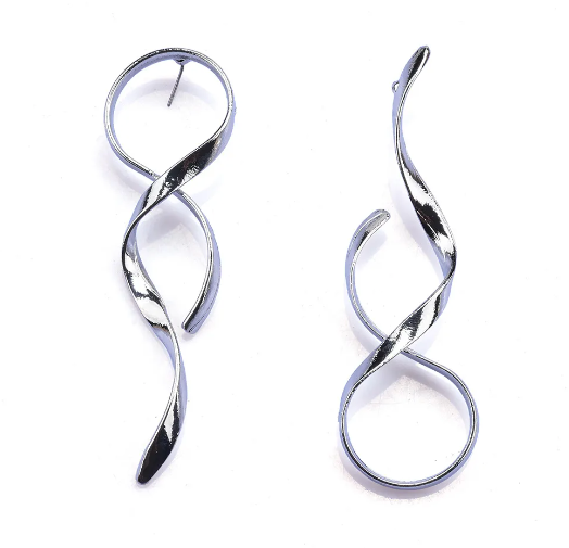 Spiral falling earrings