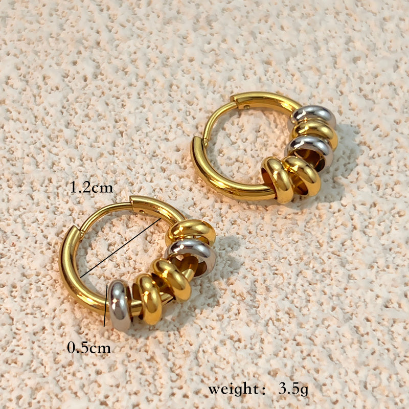 silver and gold beads hugs