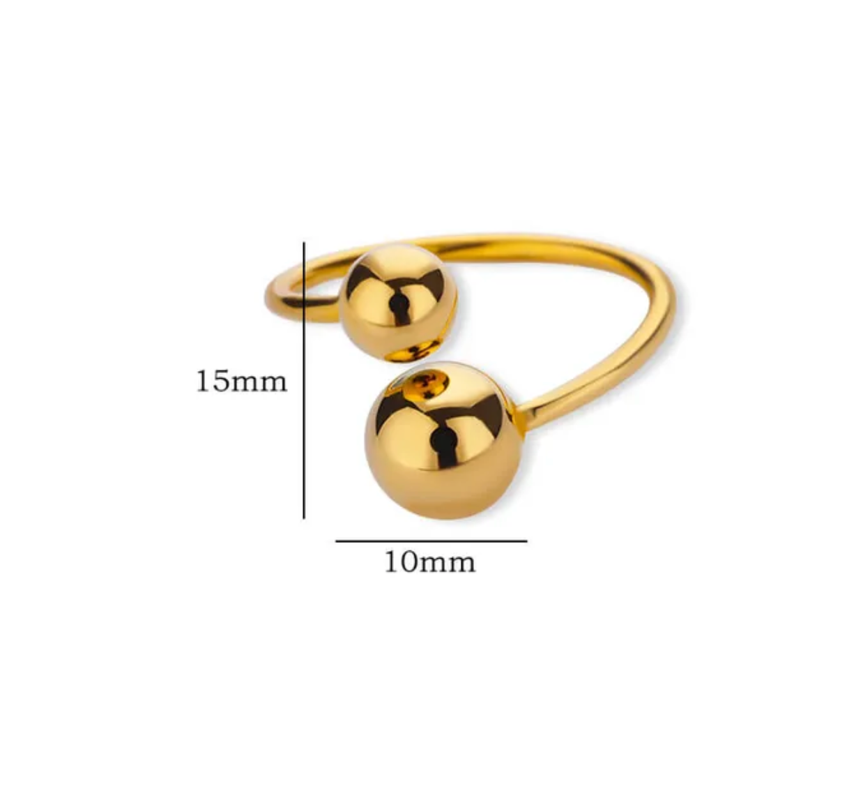 Hugging spheres ring